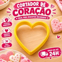 Cortador De Biscoito Coração 1 Peça Amor Dia Dos Namorados Mães Confeitaria Pasta Americana Biscuit Massinha Doces Festa