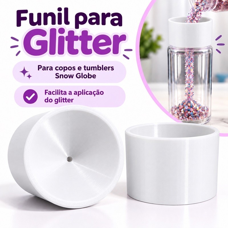 Funil para Glitter Snow Globe – Aplicador para Copos e Tumblers Personalizados Artesanato — imagem 2 de 2
