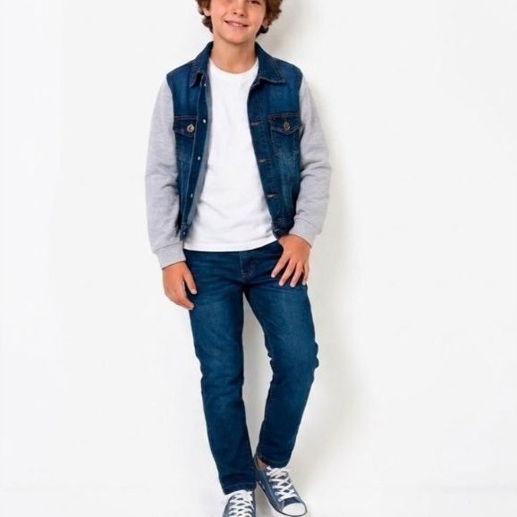 Conjunto Jeans Infantil Masculino Jaqueta + Calça | Look Estiloso e Confortável 2 a 16 Anos