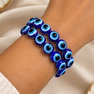 Kit 2 Pulseiras Olho Grego Azul