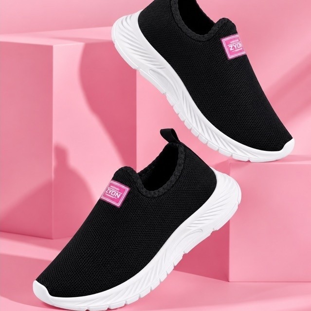 Tênis Meia Feminino Adulto Ortopédico Slip On Sapato Calce Fácil Leve e Confortável Casual Academia