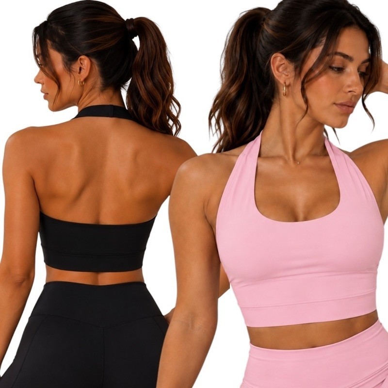 Top Fitness Feminino Frente Única Todo Duplo Alta Sustentação Zero Transparência Sem Bojo