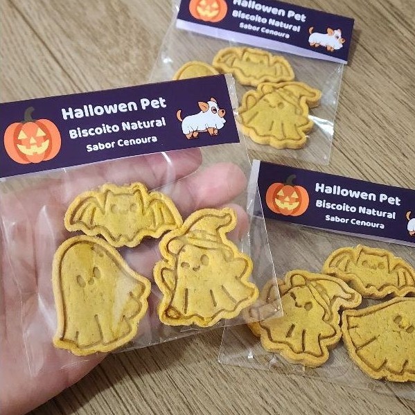 Biscoito Natural para Cachorro Halloween Pet Cenoura 35 unidades | Brinde para Pet Shop e Veterinário