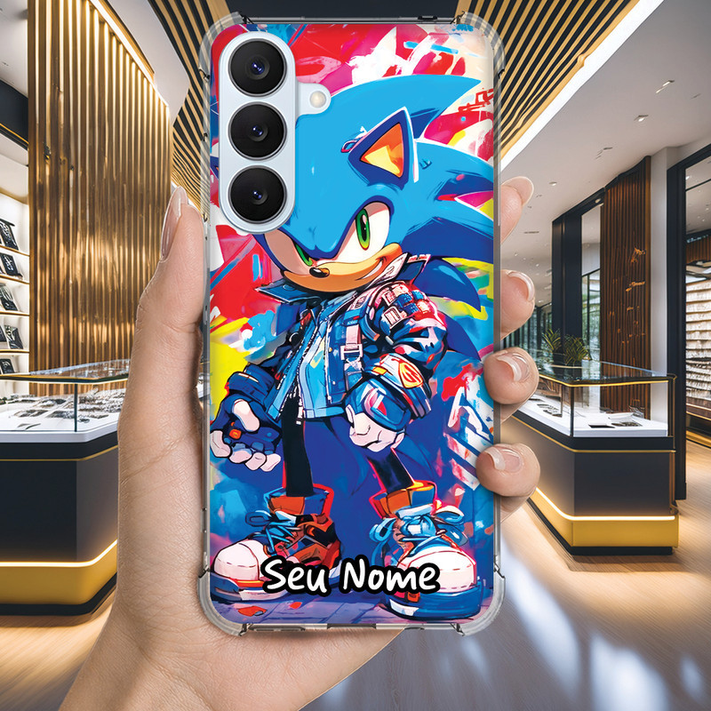 Capa Capinha GALAXY A32 A31 A30 A25 A04E A04 A03 CORE A02 A01 Anti-impacto Personalizada gamer SONIC nome (3577)