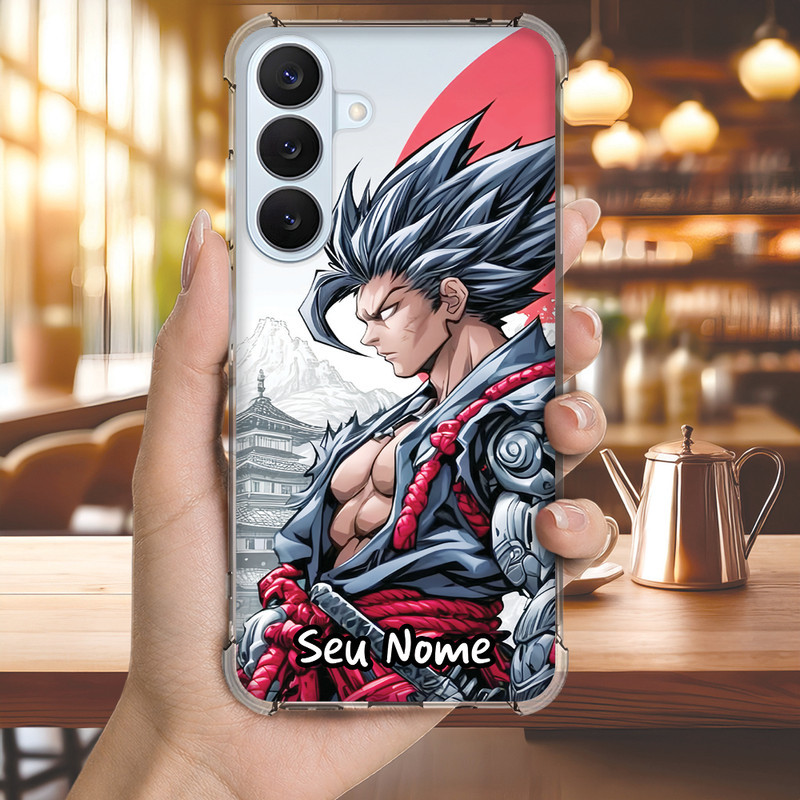 Capa Capinha GALAXY A73 A72 A71 A56 A55 A54 A53 A52 A51 A50 Anti-impacto Personalizada anime SAIYAN nome (3521)