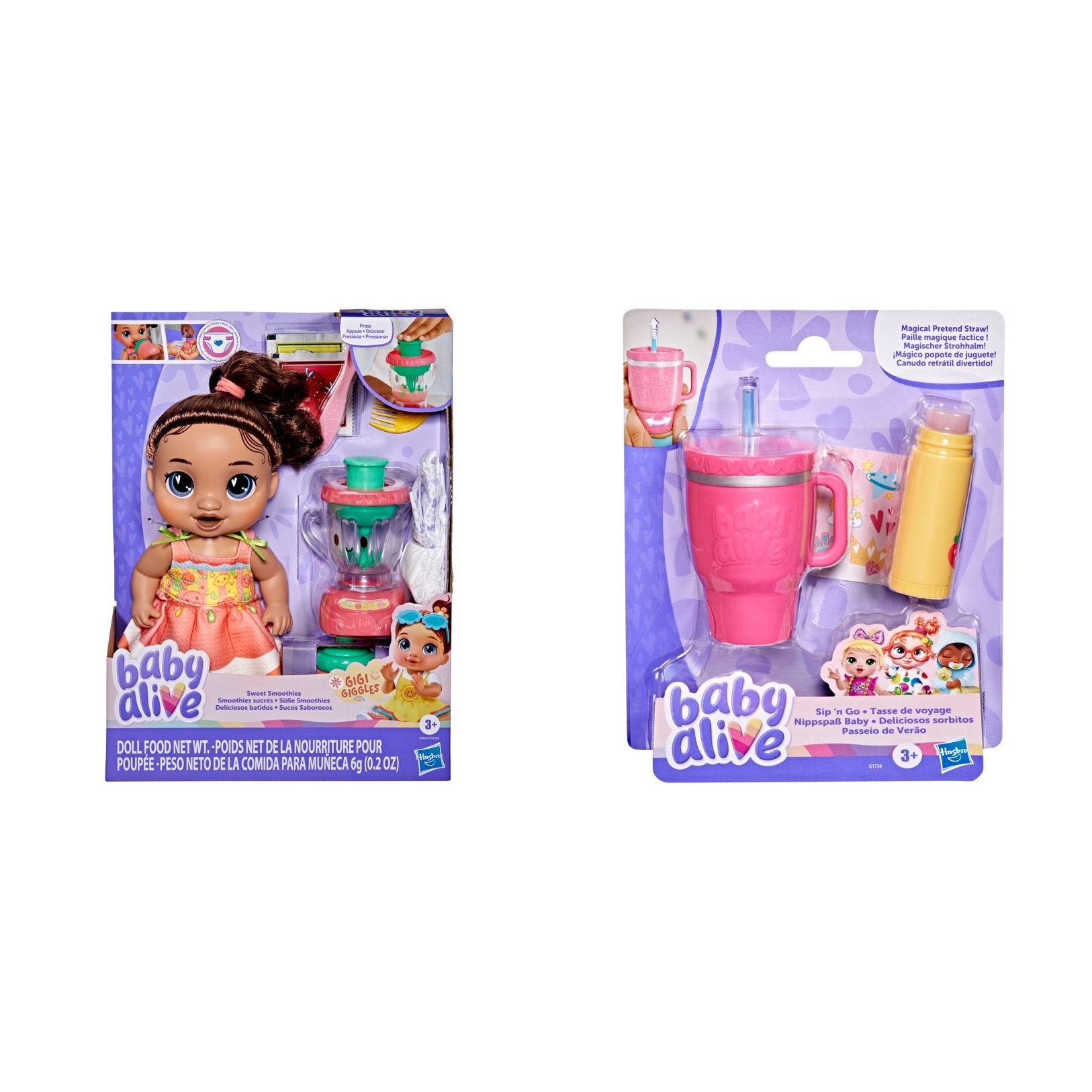 Kit Baby Alive Vitamina Doce Gigi G1453 + Acessórios - Hasbro