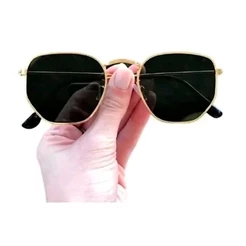 607 Óculos De Sol Hexagonais Feminina Vintage Masculino Moda quadrados