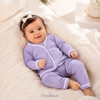 Pijama para Bebê Manga Longa Menina Pijama Americano Bebê Botão