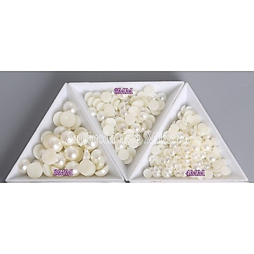 Meia Perola Abs 4mm 5mm 8mm Creme Atacado Promoção 50gr cada