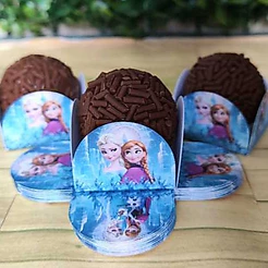 FROZEN AZUL Forminhas 4 Pétalas Nº 6 para Doces Docinhos Festa Aniversário