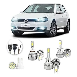 Lampadas Led Volkswagen Golf 20000lm Alto Baixo e Milha + Pingo Led