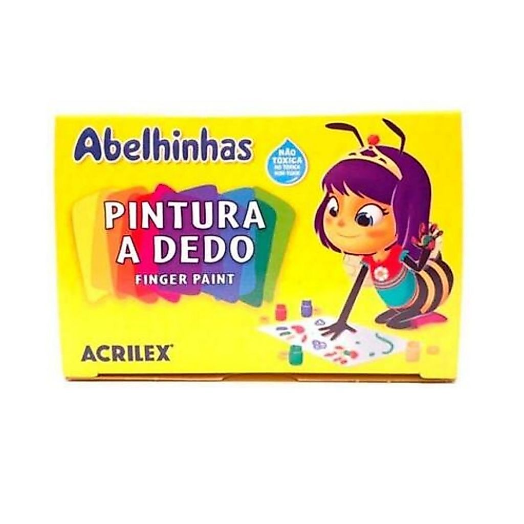Tinta Pintura a Dedo 15 ML Pote Com 6 Cores Variadas
