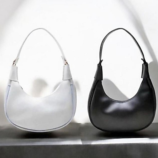 Kit 2 Bolsa Meia Lua de Ombro Estilosa em Couro PU