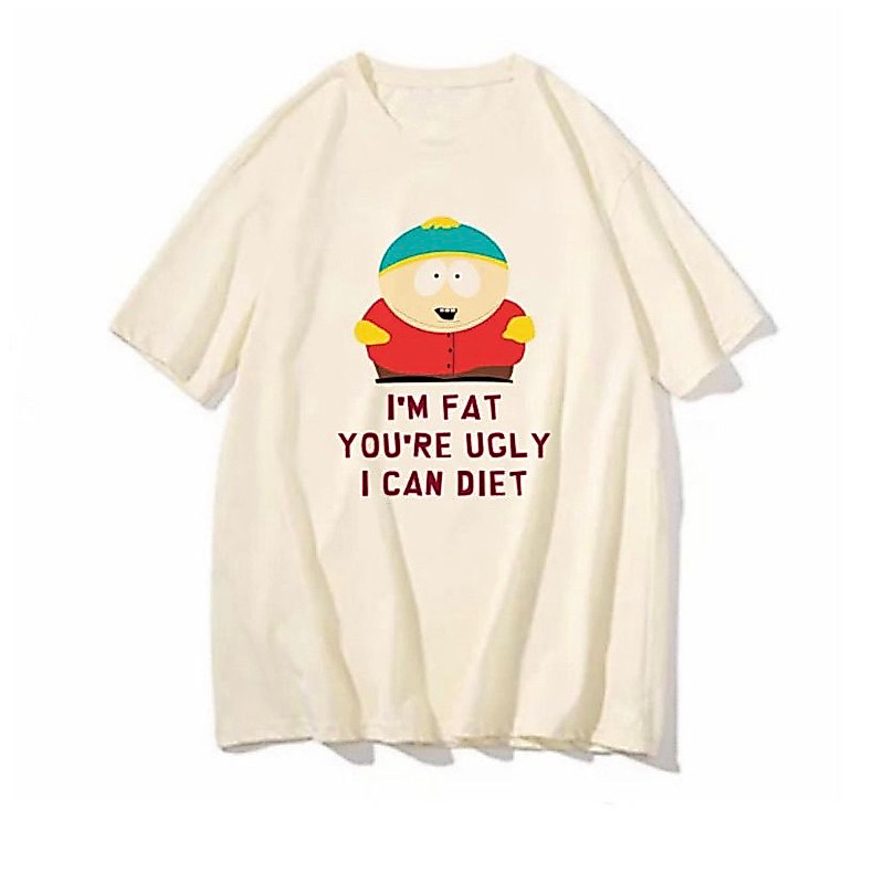 camiseta premium south park 100% Algodão Frase EU SOU GORDO VOCÊ É FEIO, EU POSSO FAZER DIETA meme