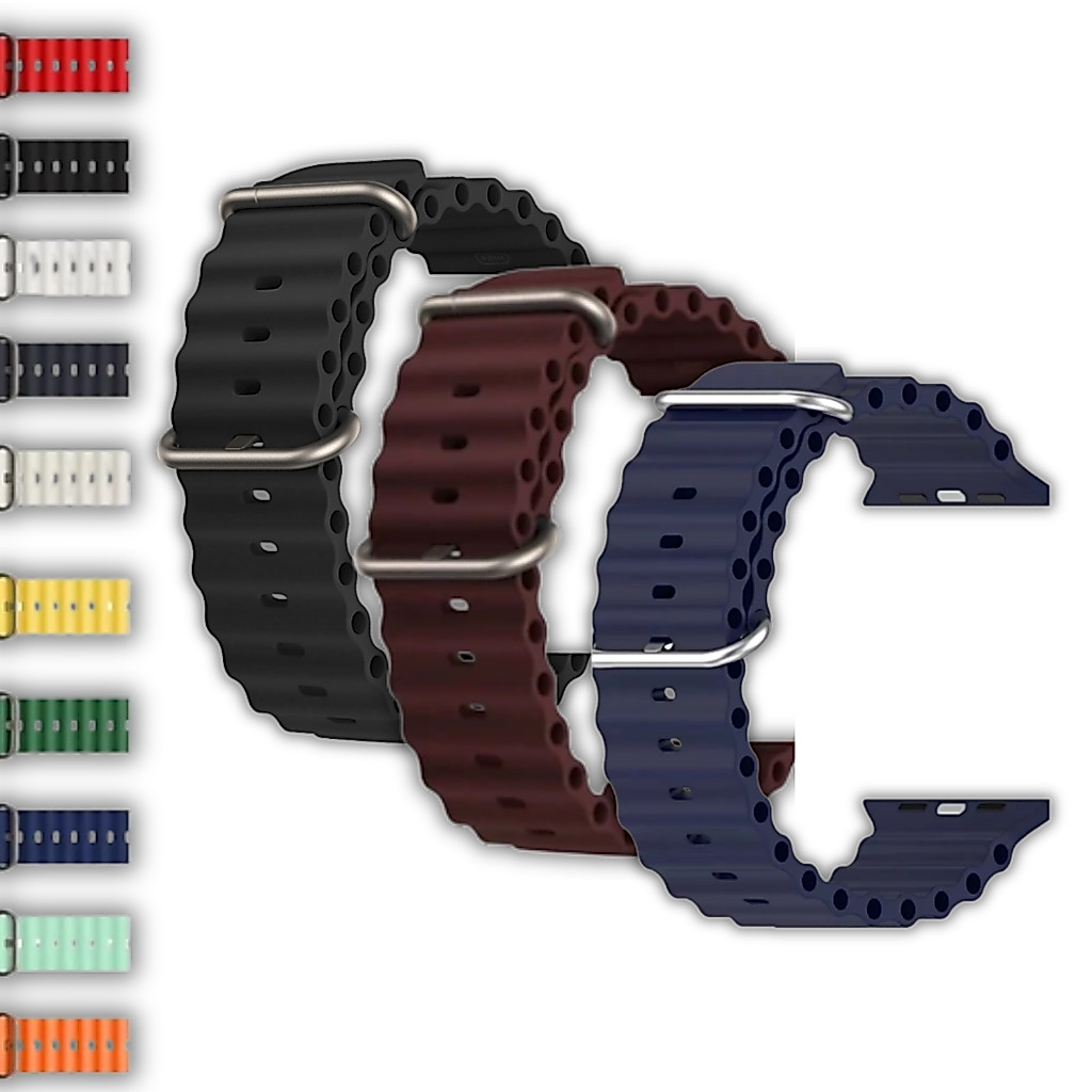 KIT 3 PULSEIRA PARA SMARTWATCH APPLE SMART WATCH PRO ULTRA OCEANO 42MM 44MM 45MM 47MM 49MM