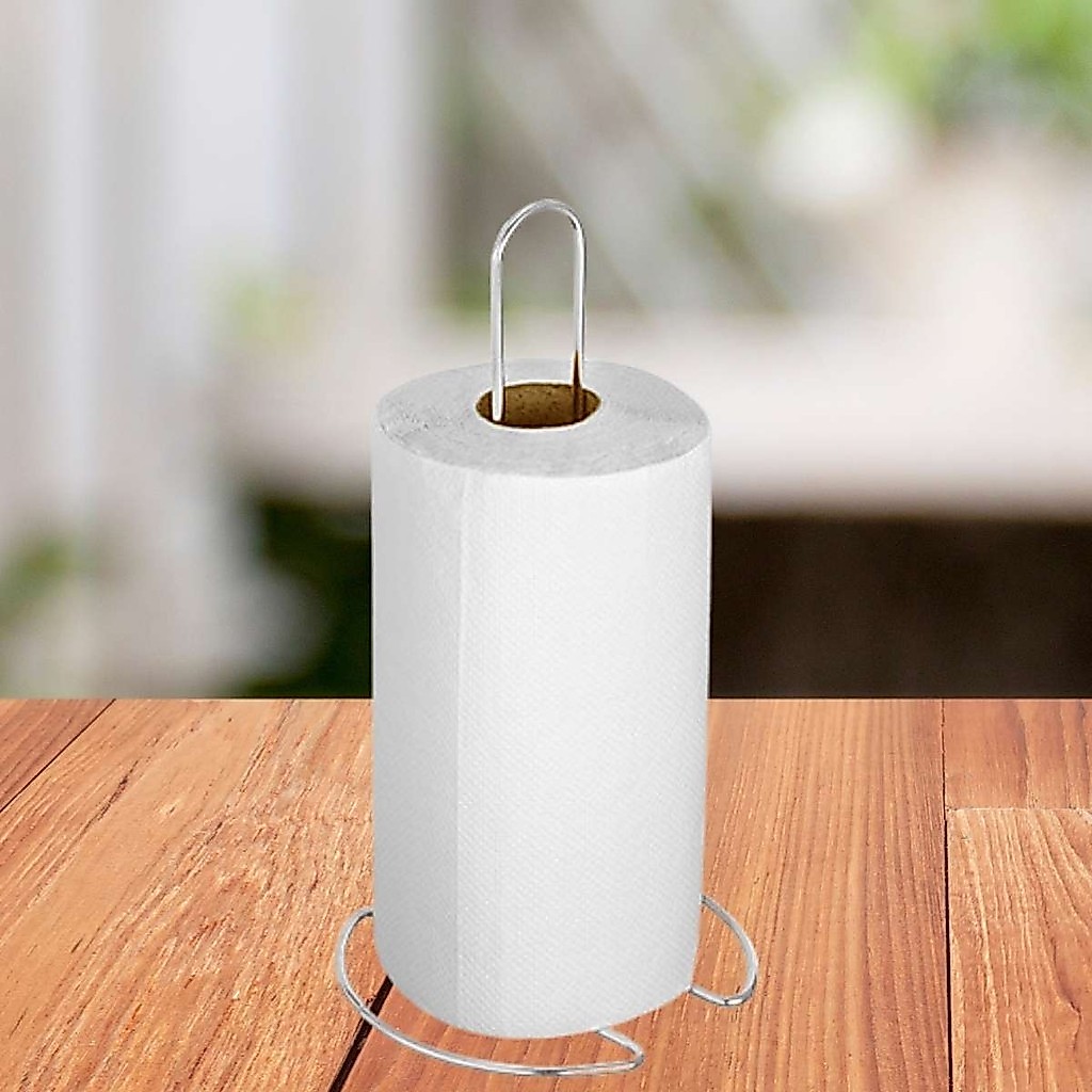 Porta Rolo Vertical Papel Toalha Casa Mesa Cozinha Cromado