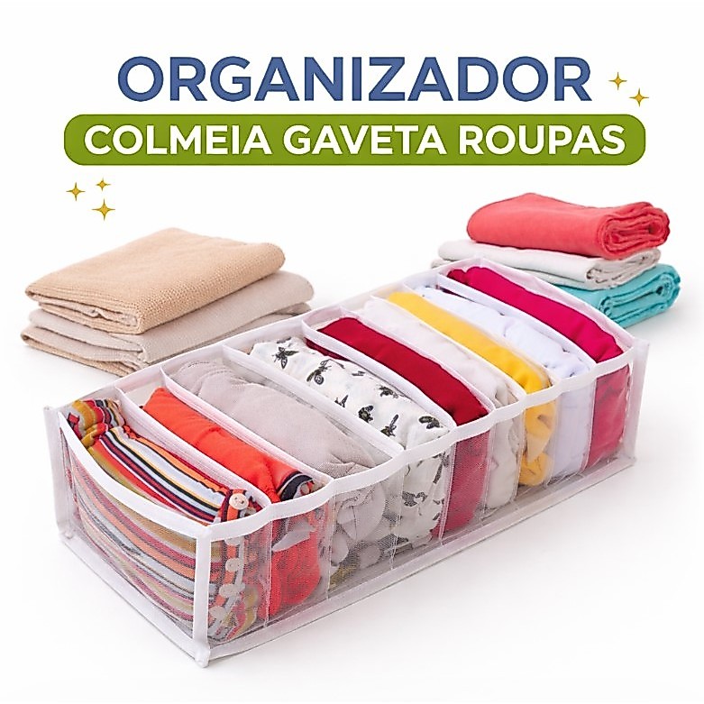 Kit Colmeia Organizadora de Gavetas PP, P, M, G, GG - Organizador de Gavetas Guarda-Roupas Organizador