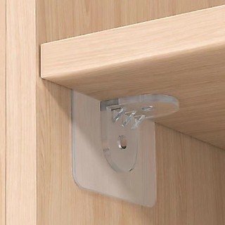 Kit peças Suporte Reforçado Adesivo Prateleira Transparente Mão Francesa Cantoneira