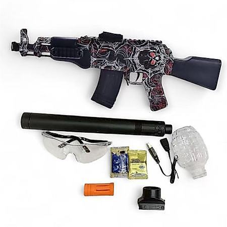 NOVO Arminha de Gel AK-47 Bateria de dupla de 7,4 V Elétrico 5000 Munições + Óculos de Proteção + Acessórios Inclusos