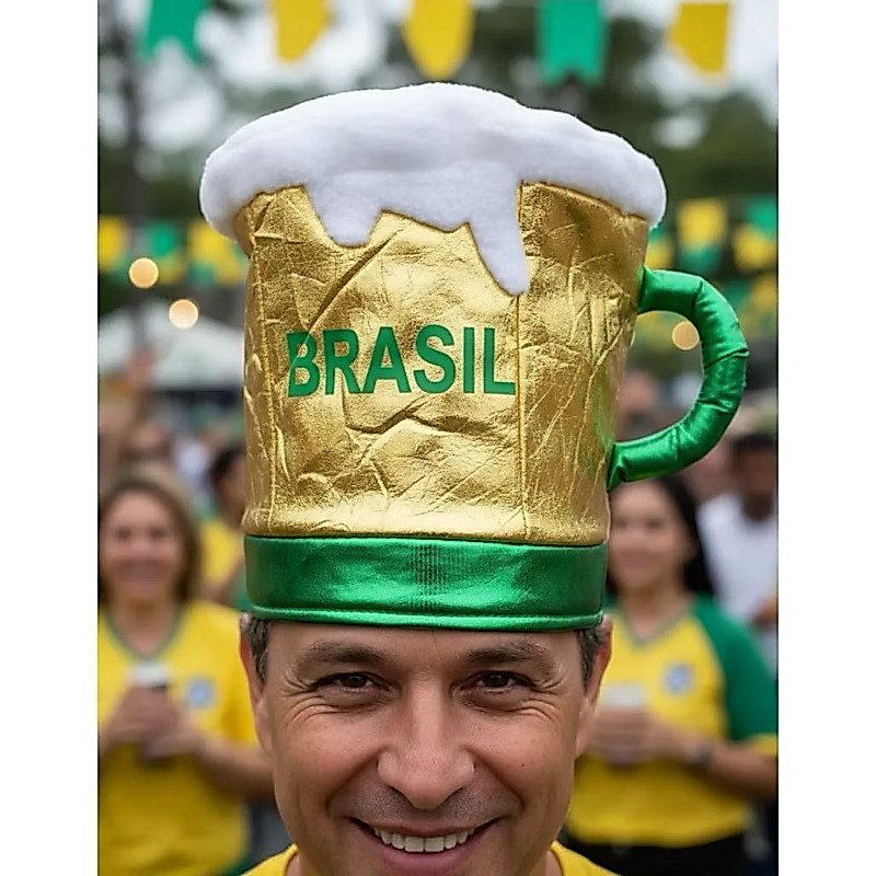 Cartola Chopp Brasil | Fantasia | Comemoração | Seleção Brasileira | Jogos | Copa Do Mundo | Caracterização | Brincadeir