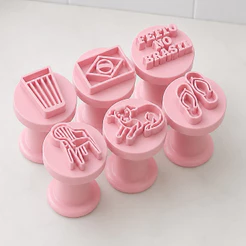 Kit 6 Carimbos Brigadeiro Brasil Brasilidades Marcador Doce Temático
