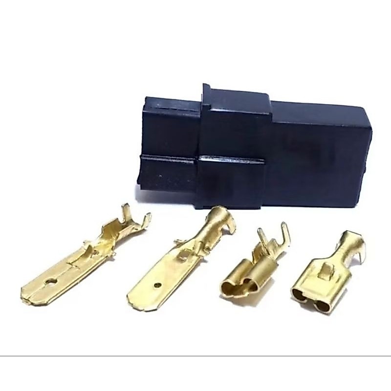 2 Vias Conector Som Automotivo com Terminais Macho e Fêmea.