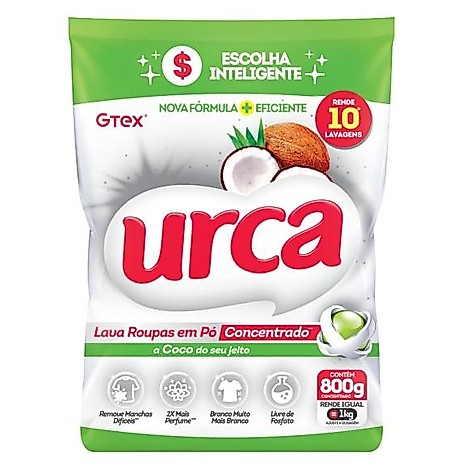 Kit 3 Lava Roupas Pó Concentrado Coco Urca Sachê 800G + 3 Lava Roupas Pó Concentrado Urca Lavanda Sachê 800G · foto 2