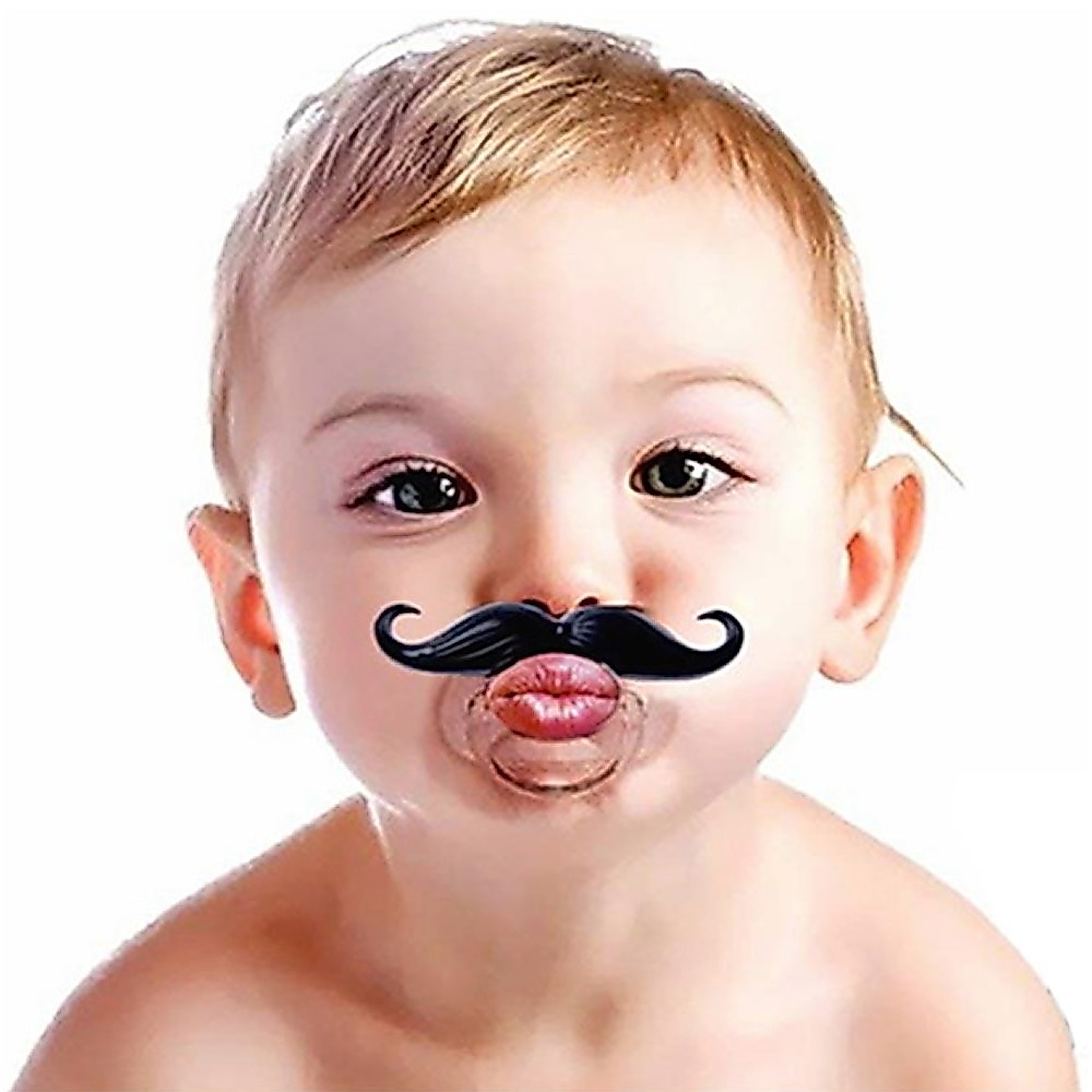 Chupeta de Silicone Divertida Engraçada Bebê Bigode Sorriso Dentão — imagem 2 de 2