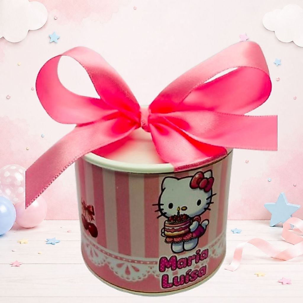 Kit tubolatas personalizadas 5x6cm Hello Kitty • Lembrancinha maternidade | aniversário | chá de bb
