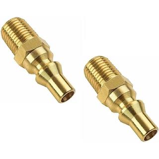 2 Peças Adaptador de Conexão Rápida para Propano, Rosca NPT Macho de 1/4 de Polegada com Plugue Macho de Fluxo Total, 10