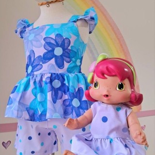 Conjunto Infantil Menina + VESTIDO DA BONECA  Conjunto Florido Flor Flores