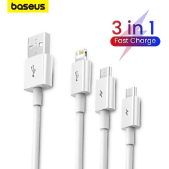 Cabo De Dados De Carregamento Rápido Baseus 3.5a Para M + L + C