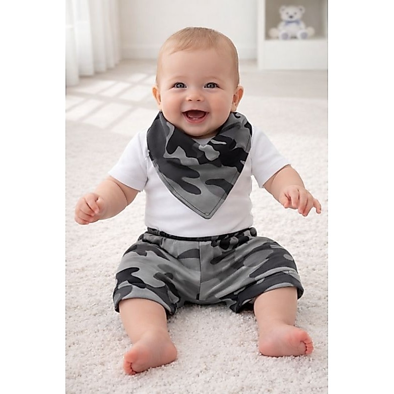Conjunto Bebê Camuflado Bandana