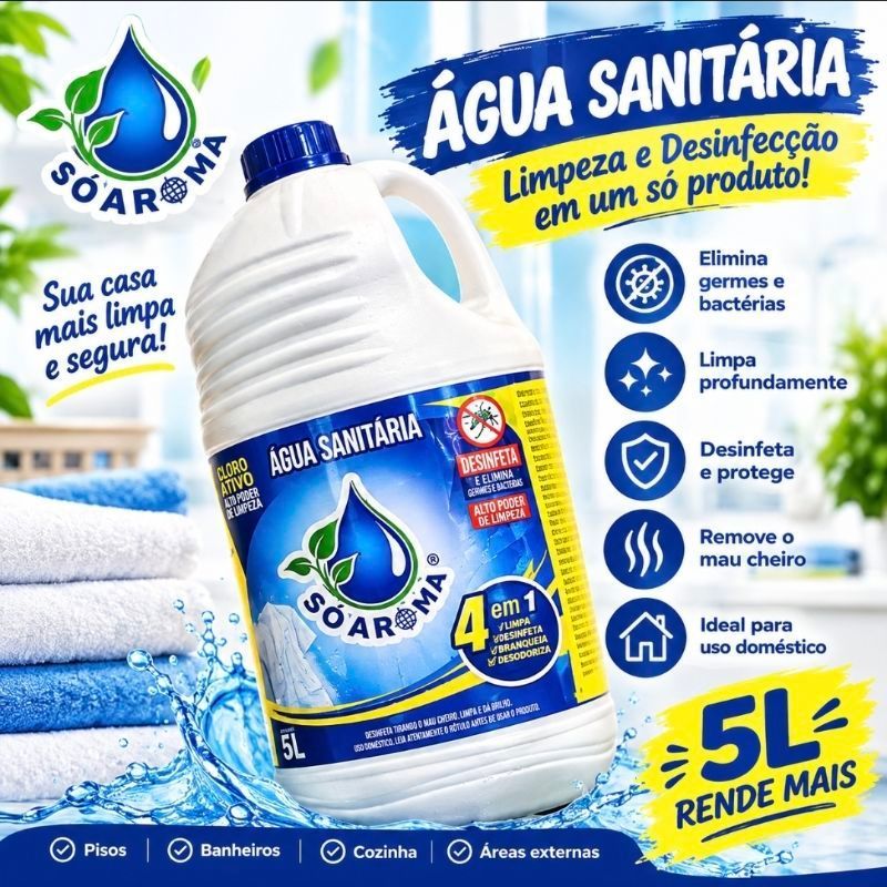 Água Sanitária Cloro Ativo 5 Litros Só Aroma