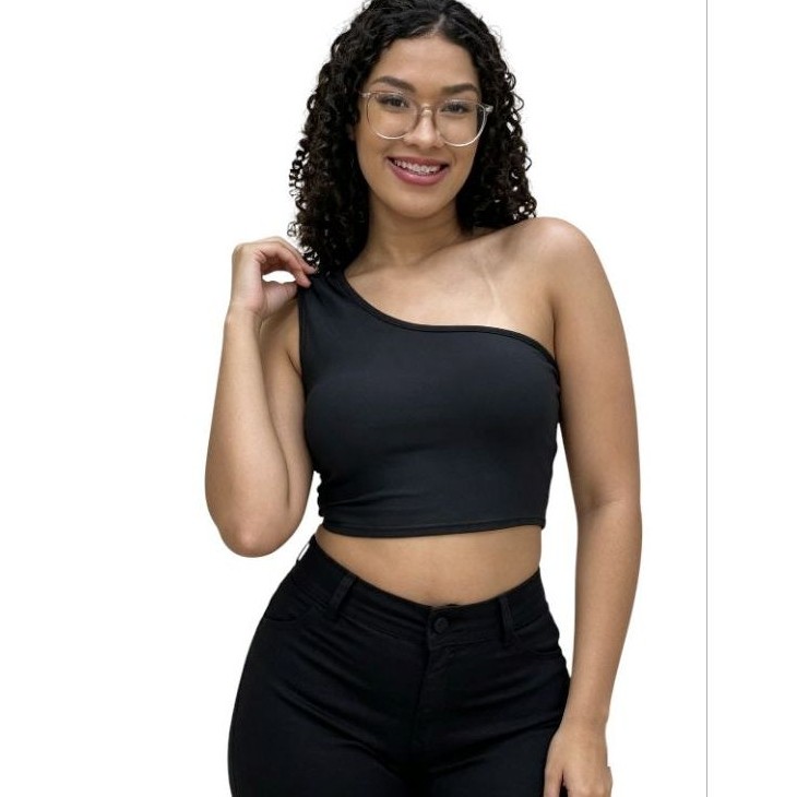 Cropped Um Ombro Só Feminino | Assimétrico — Confortável e Estiloso ✨