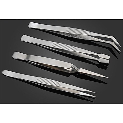 Kit 4 Pinças Precisão Artesanato Relógio Celular Aço Inox