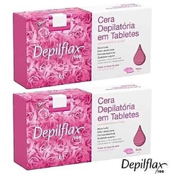 Kit Com 02 Ceras Quente Depilatórias Depilflax Rosa 1kg