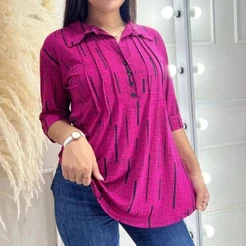 Blusa Feminina Manga 3/4 Com Botões Malha Viscolycra - Elegância E Casual☀️🌷