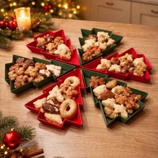 Bandeja Árvore de Natal 3D para Doces e Petiscos – Kit 2, 4 ou 6 Unidades