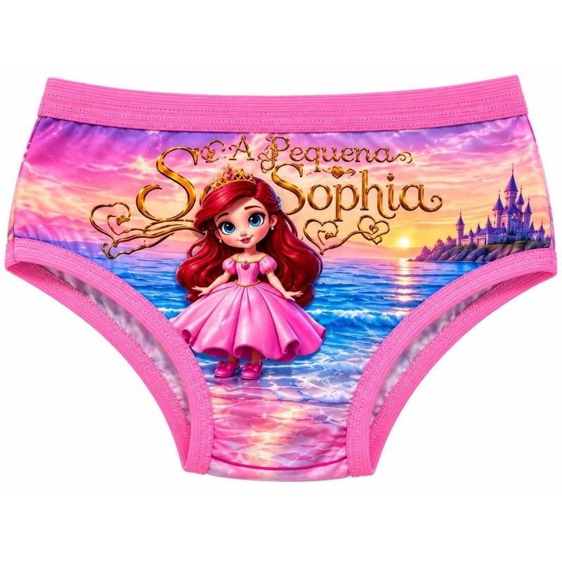 Kit 10 ou 5 Calcinha Infantil Meninas Sublimada  Estampada  Personagens Microfibra