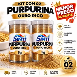 Purpurina Dourada kit 2 unidades pigmento dourado, pó dourado, extra fino para Artesanato 5g cada