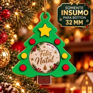 Insumo Árvore de Natal para Botton 32mm – Enfeite Natalino Personalizado