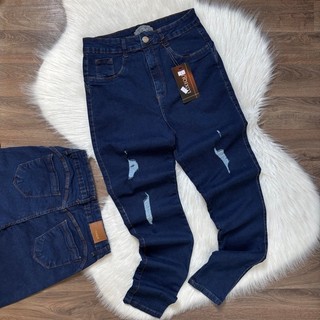 Calça Jeans Feminina Plus Size Modeladora Lycra Power Cintura Alta Premium