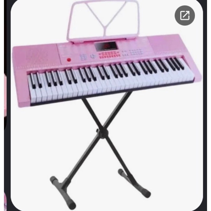 Teclado Musical Estudante Profissional C/teclas Luminosa Mxt Cor Azul + Suporte teclado em x ate 15 kg