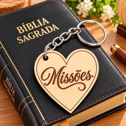 Chaveiro Coração Missões 35 unidades MDF já vão todos montados ,para festa, igreja, lembrancinhas, casamento