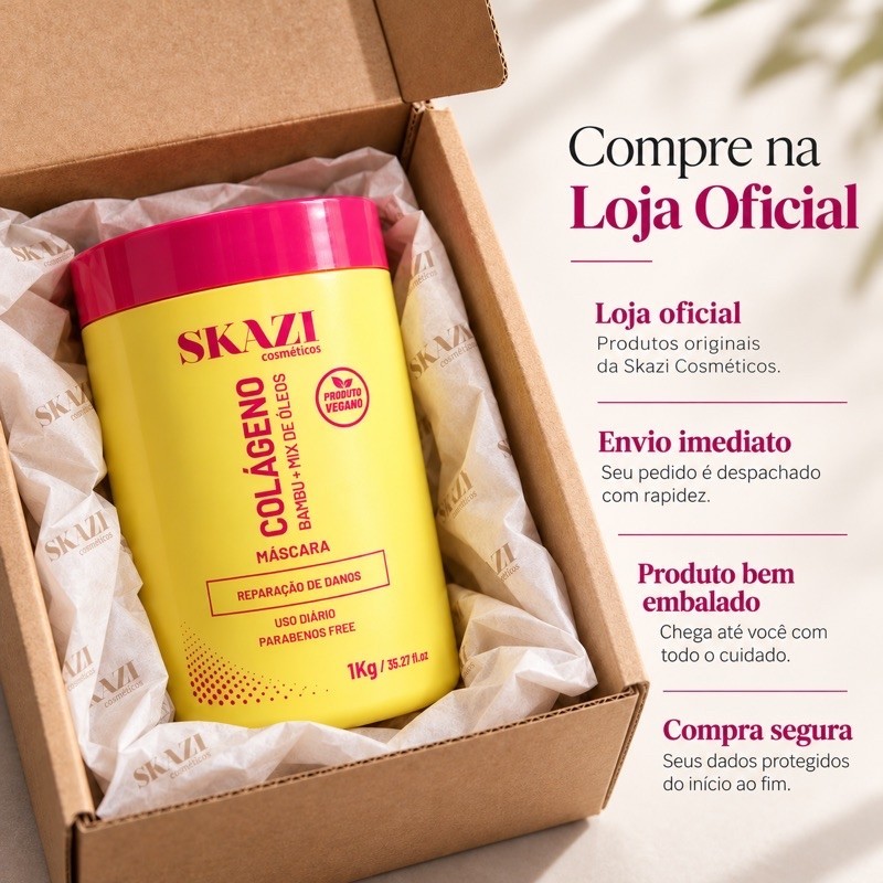 Mascara De Tratamento Skazi Vegana Reparação De Danos Colageno 1 Kg · foto 2