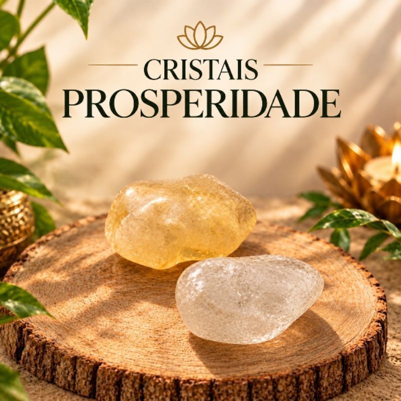 Cristais da Prosperidade - Quartzo Branco e Citrino - Kit de Pedras de Cristais 100% Naturais