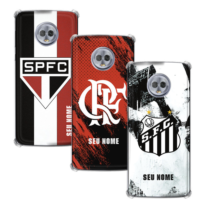 Capinha Personalizada Times Nacionais para Motorola Moto G6 Plus com nome