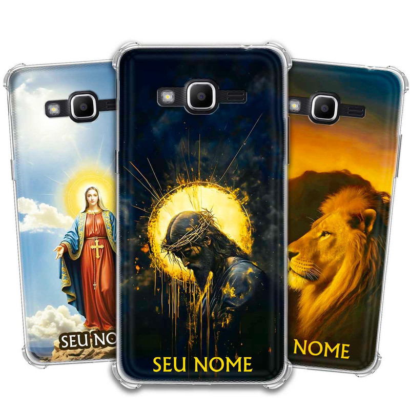 Capa/Capinha - Samsung Galaxy J2 Prime - Jesus Fé Cristã Evangélica Personalizada com Nome