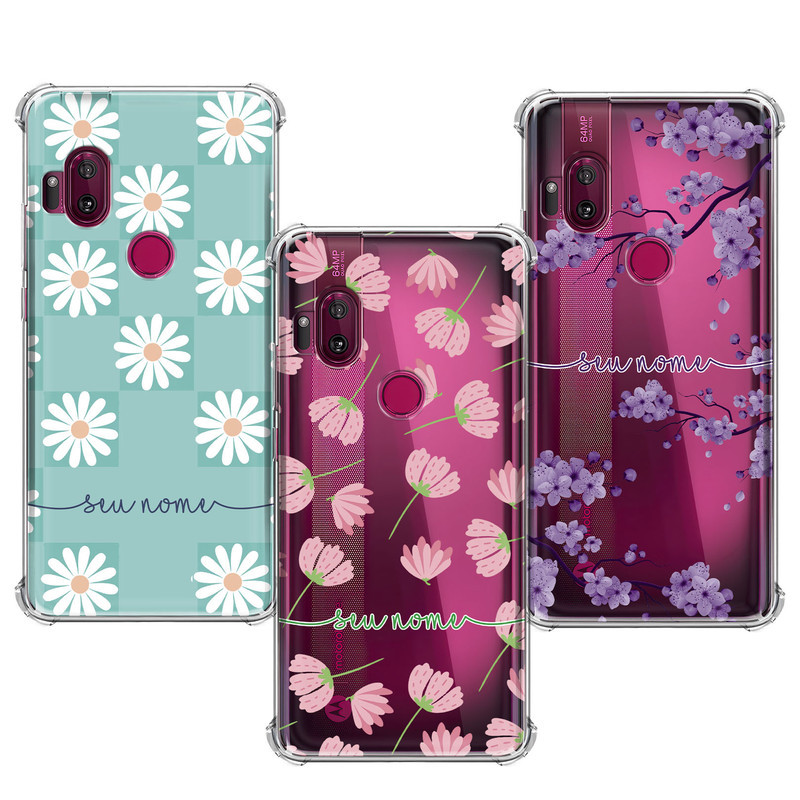 Capinha compatível com Motorola Moto One Hyper - Flores e Corações